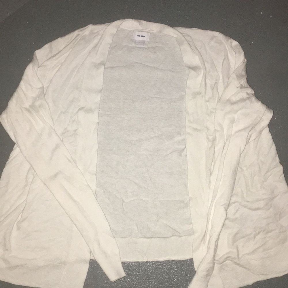 white cardigan